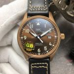 Swiss Replica IWC Big Pilot's Spitfire 9015 Watch Bronze Case Brown Dial
